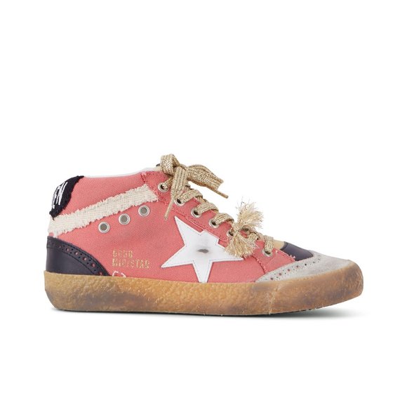 NIB Golden Goose Midstar Salmon Canvas & White Star Sneaker,37 - Picture 2 of 16